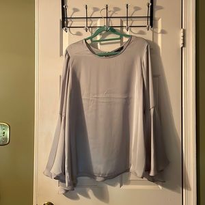 NWT Banana Republic silver ruffle long sleeve Women’s  blouse